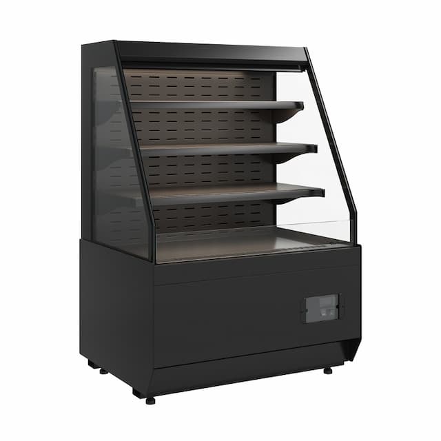 Витрина холодильная Carboma CUBE 2 KC70 VM 1,3-2 STANDARD открытая, горка скошенная боковина (версия 2.0) (9005)