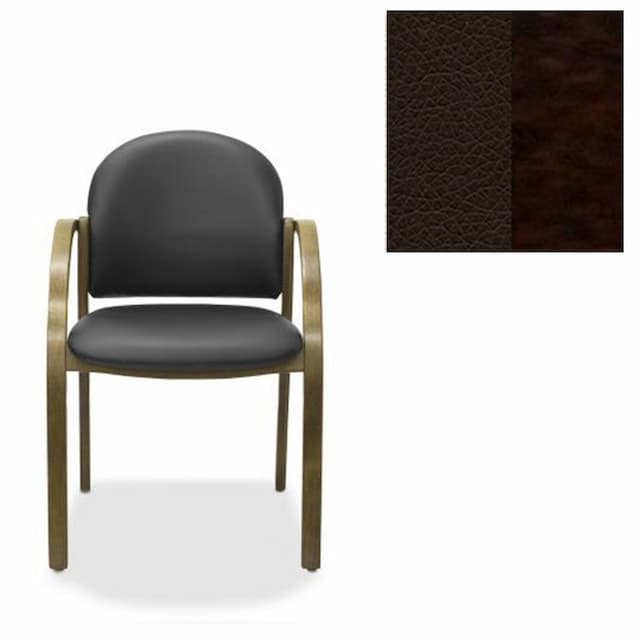 Офисный стул Юнитекс Джуно экокожа премиум тёмно-коричневая CN1113/дерево-венге