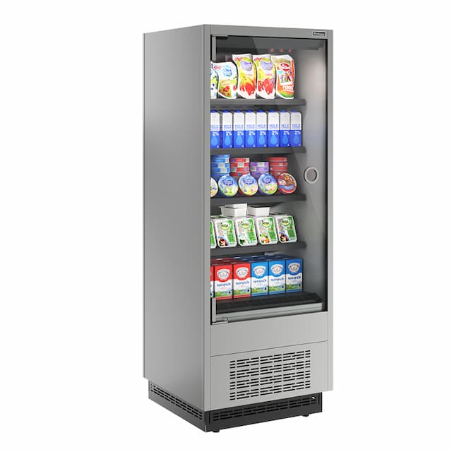 Витрина холодильная Carboma FC20-07 VM 0,6-1 0030 боковина металлическая с зеркалом (9006-9005) Cube 2 LIGHT фронт X0