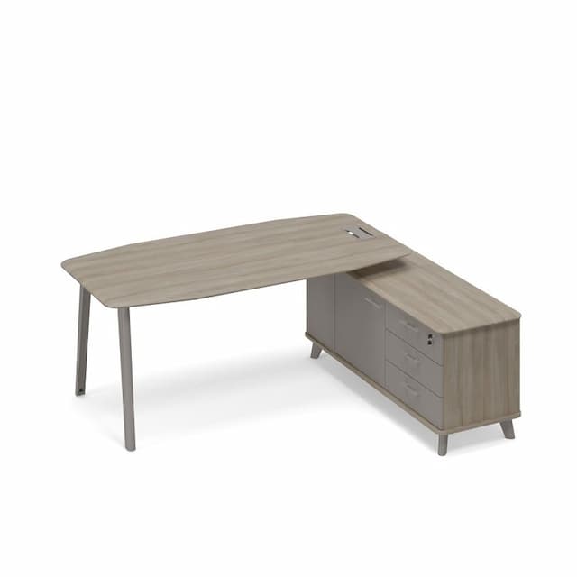 Стол на тумбе правый (тип 2) Юнитекс ТМ М1 110 ВЛ ВЛ МП вяз либерти (корпус, столешница, топ) / мокко премиум (фасад)