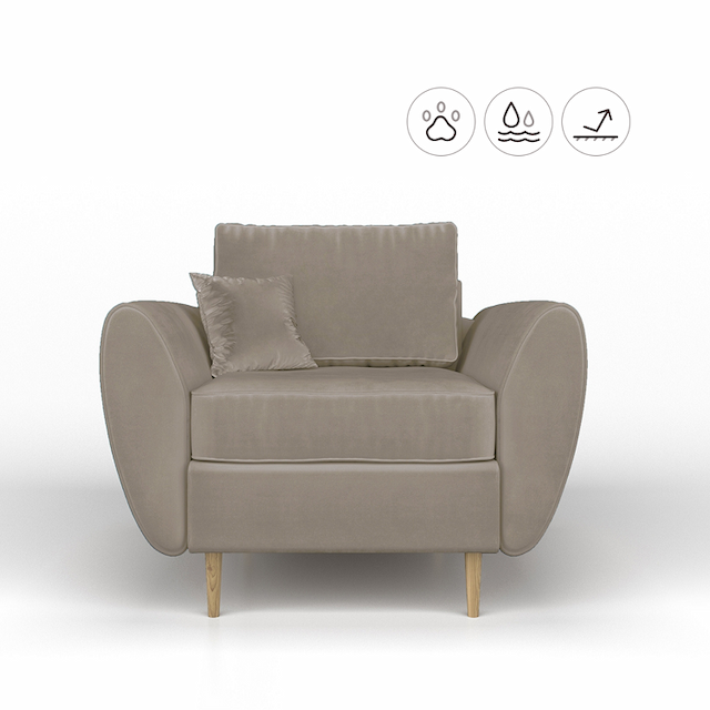 Кресло Мастерфабрик Баако Kenya beige ткань велюр